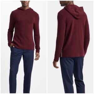 G/Fore Waffle Stitch Merino Hoodie Men’s Rhubarb Burgundy Red Sz L